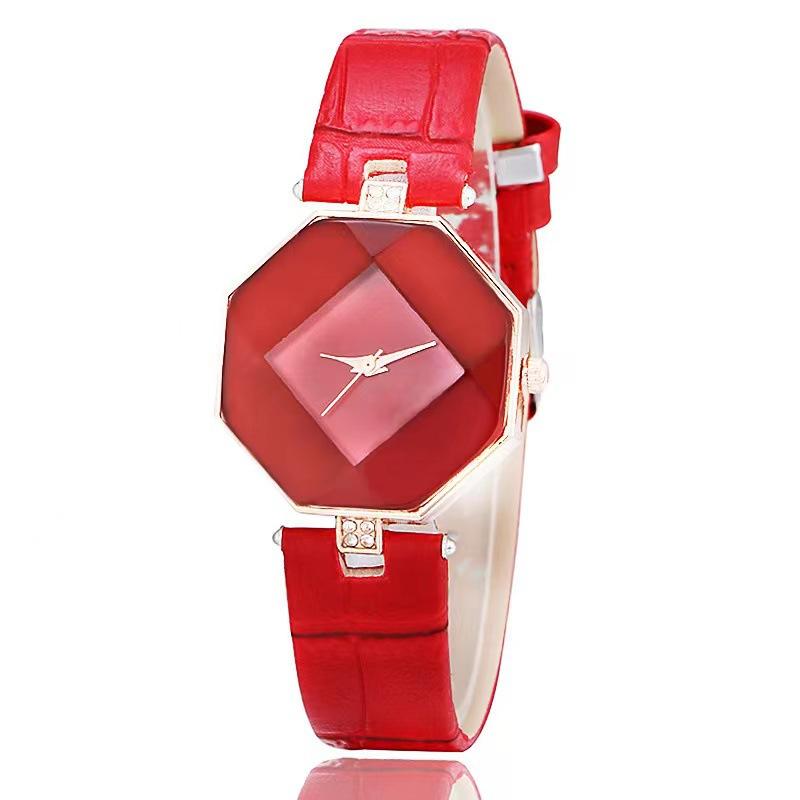 Wechat Business Women S Watch Champer Watch Prismatic Diamond Mirror Fashion Women S Watch красный