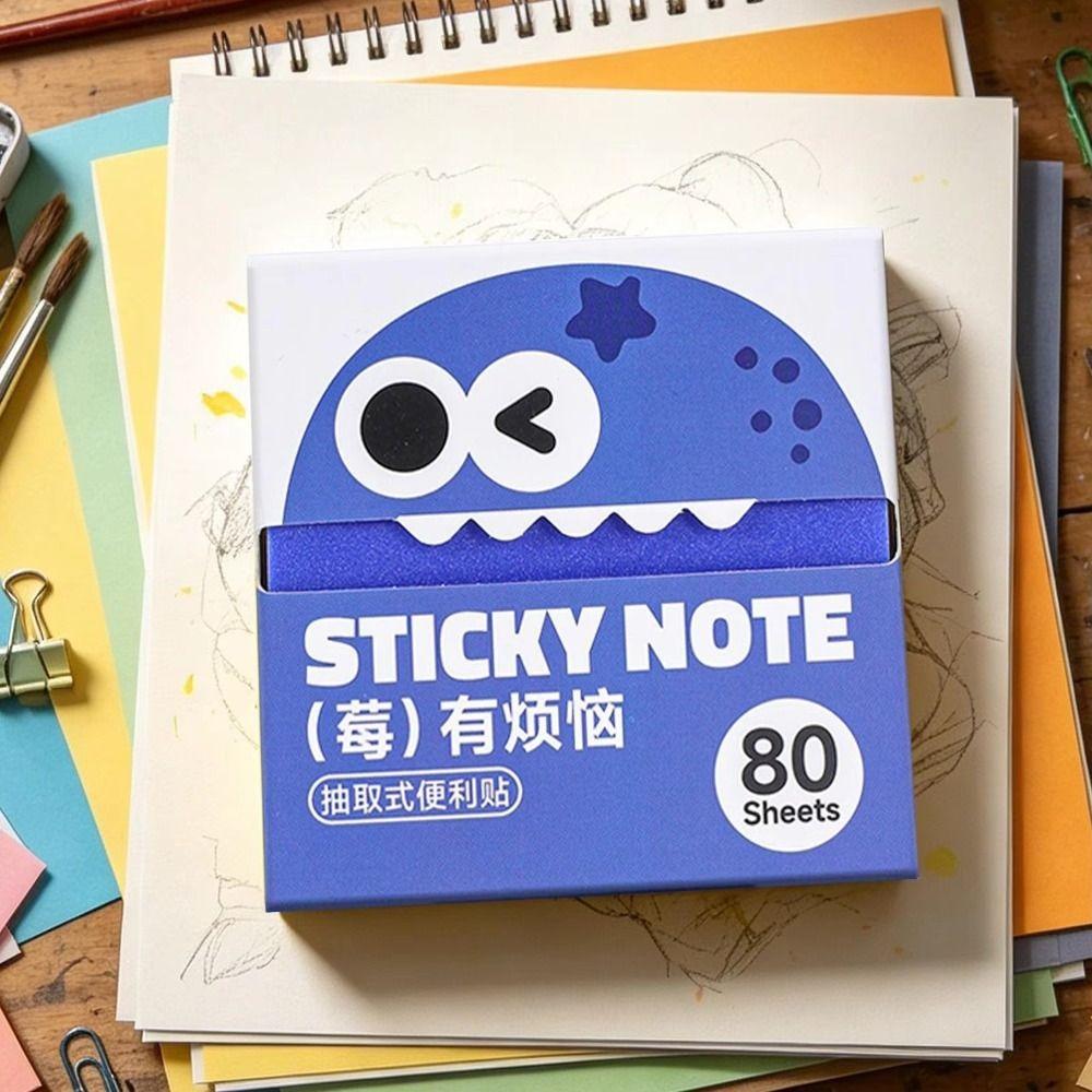Kawaii Pull-out Sticky Notes Pearlescent Square Writing Pad Portable Cartoon Notepads Office