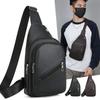 Casual PU Leather Men Chest Bag Multifunctional Black Brown Crossbody Bag Large Capacity Storage Bag Men Women