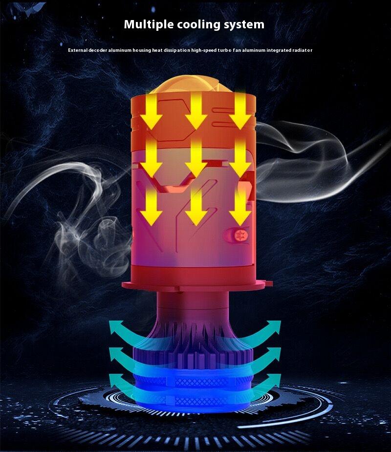 H4 Lens LED Bulbs Headlight 4575 LED Beads for Cars High Beam Low Beam Projector Turbo Fan 6000K 130W White Color Lighting 12V