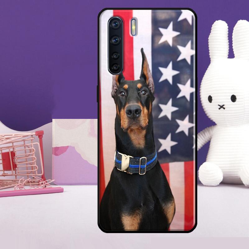 Cartoon Doberman Dog Case For Oppo A57 A77 A76 A16 A96 A17 A18 A60 A80 A40 A38 A58 A78 A98 A94 A74 A54 A15 A5 Pro