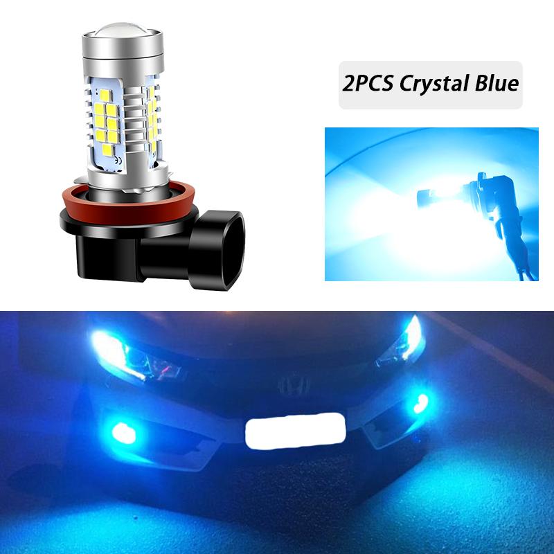

2pcs LED Fog Light Bulb H8 Lamp Canbus No Error DC 12V White Crystal blue For 911 997 2004-2012 Boxster 987 2004-2012