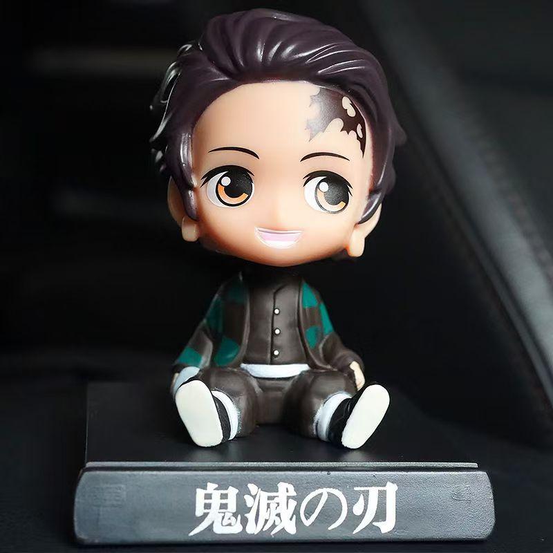 Anime Demon Slayer Cartoon Kamado Nezuko Kamado Tanjirou Cute Shake Head Doll Car Decoration Christmas Statue Gift