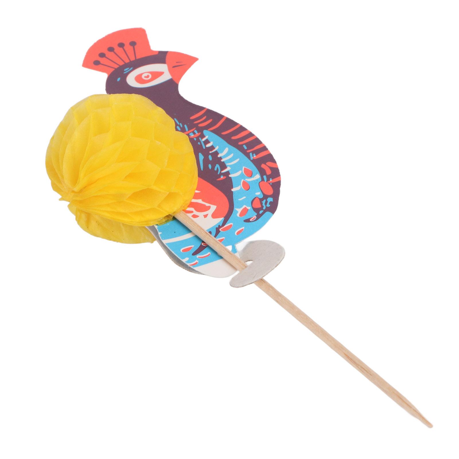 50pcs Colorful Drink Fruit Cake Sticks Picks Party   Decorations Pcock