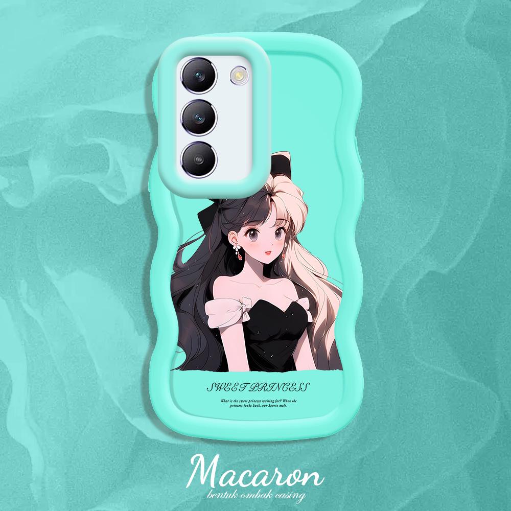 

М який силіконовий чохол Macaron Phone Case з малюнком Big Wave Edge Протиударний захисний гумовий чохол для OnePlus Vivo Motorola Moto OnePlus Nord 4 синій
