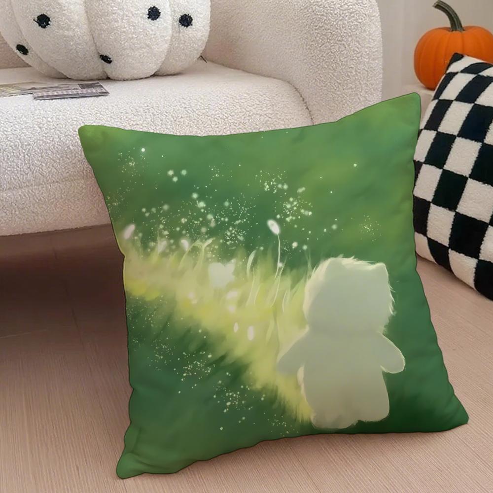 Warm Healing Iittle Fresh Cartoon Animal Cushion Cover Linen Pillow Case Soft Breathable Protective Couch Room Decoration