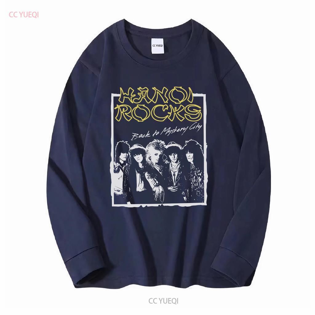 Hanoi Rocks Back To Mystery City Mens T Shirt Long or Short Sleeves Vintage Washed Graphic Breathable Soft