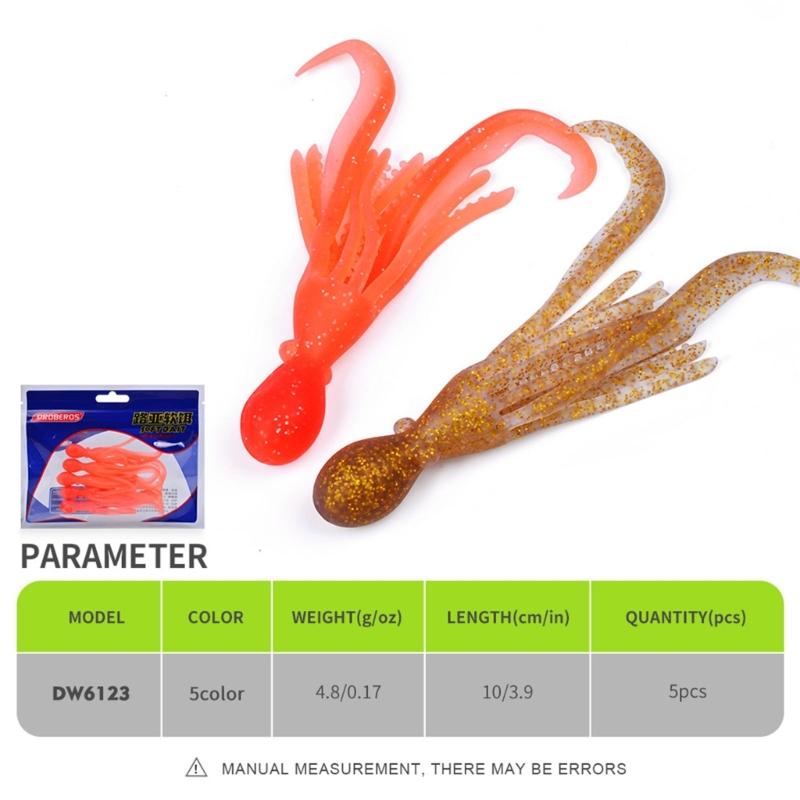5pcs Floating Fishing Lures Squid Jig Soft Baits Silicone Artificial Baits Swimbaits Fishing Accessories