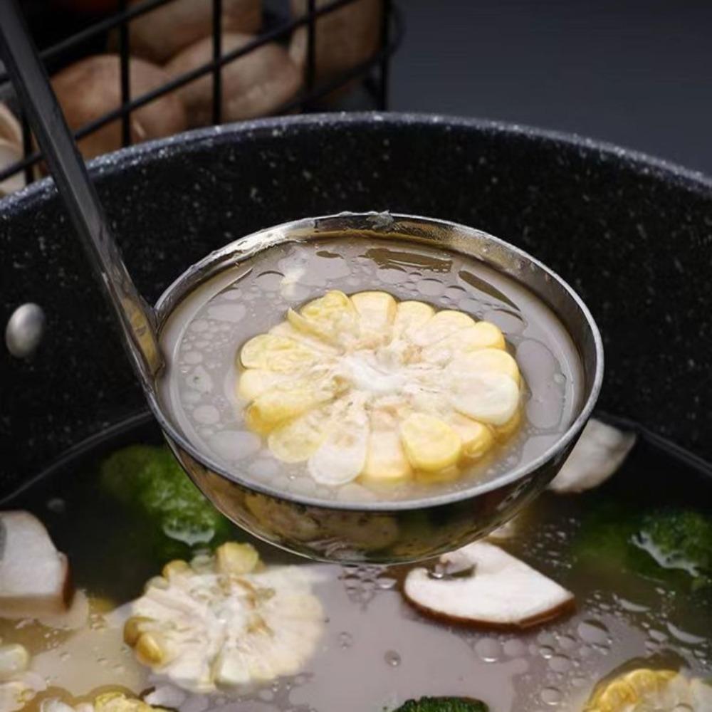 Rust-proof Soup Ladle Stainless Steel Slotted Spoon Practical Colander  Hotpot