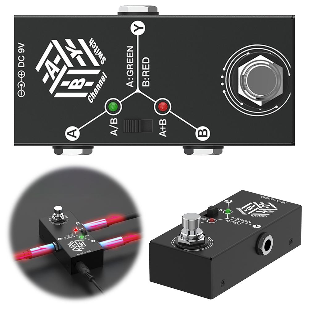 ABY Box Line Selector Metal Casing True Bypass Guitar Bass Pedal Anti-slip ABY Line Selector for Electric Guitar Bass China Mainland