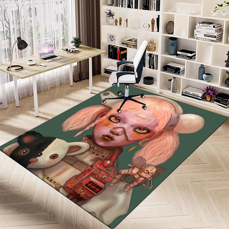 Futuristic Cyberpunk Doll Carpet For Playroom Bedroom Living Room Sofa Home Decorkids Game Area Rug Nonslip Floor Mat