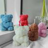Zayookey Rose Bear Shape Candle Mold, Love Bear Soap Silicone Molds, Candle Epoxy Mold Resin Casting Mould for DIY Candle Making Aromatherapy Wax