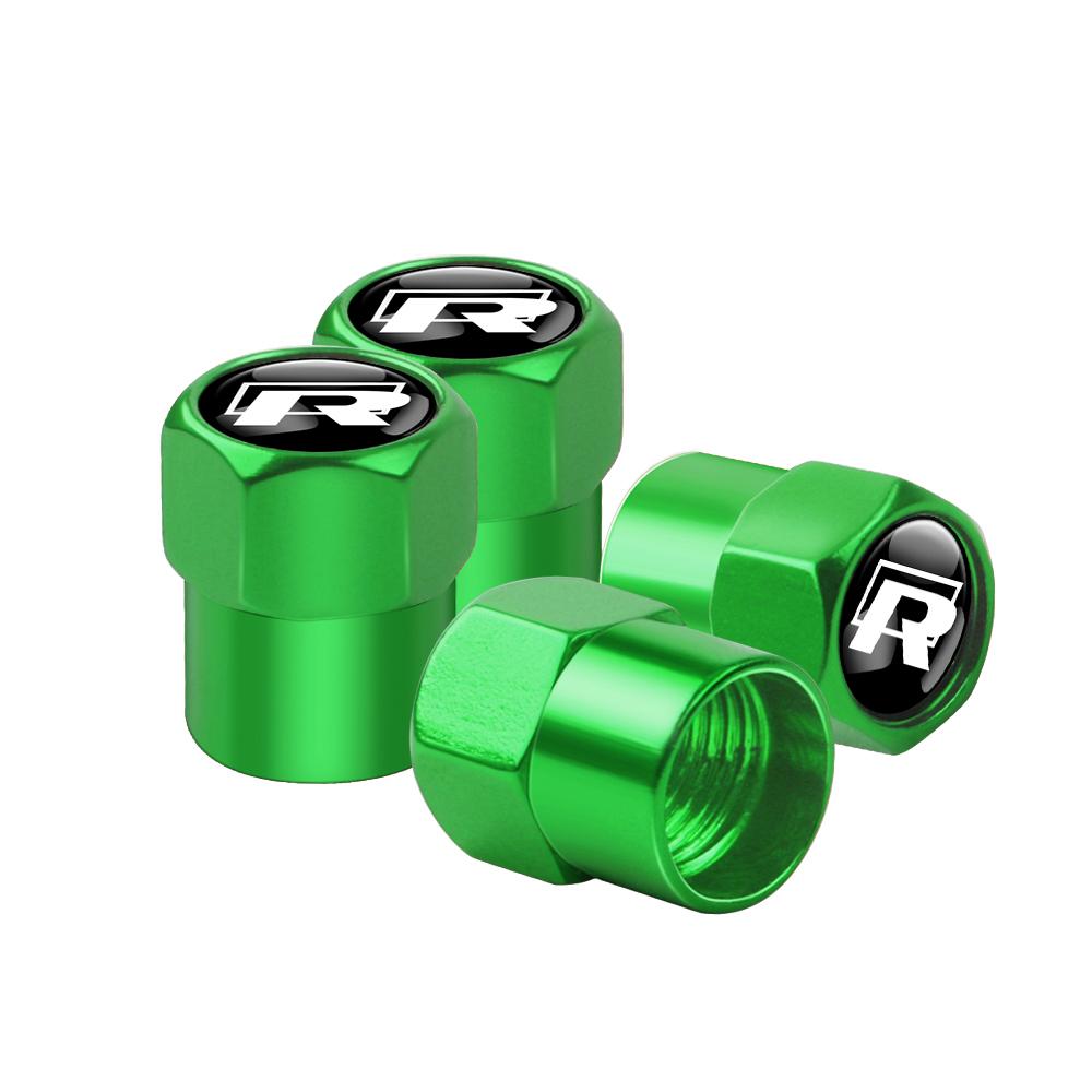 W1224PCS Car Wheel Tires Valve Caps Metal Tyre Protect Dust Cover For Volkswagen VW Golf Polo Passat Touran GTI R Line R32 Touareg