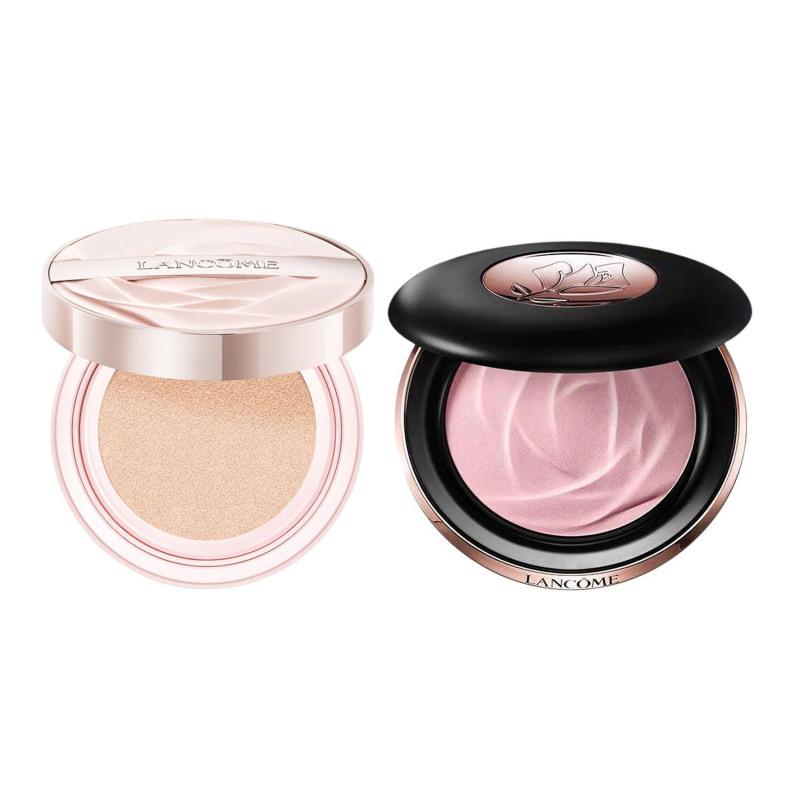 Набор Lancôme Skin Idôle Сыворотка + Тональный кушон Finecover + Дуэт румян La Rose Air Cushion #N10+Powder #01