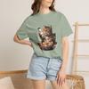 Funny Cat Ramen T-Shirt | Distracted Cat Lover Tee | Comfort Colors Shirt