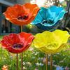 4 Pack Bee Watering Station Decorative Bowl Metal Bee Butterfly Feeder Flower Colorful Lawn Stake for Outdoor Garden Yard Decor