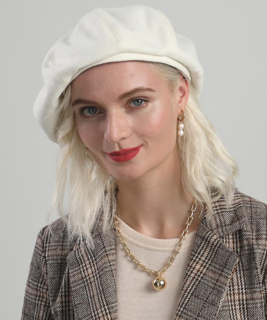 Maia Wool Beret - Ivory