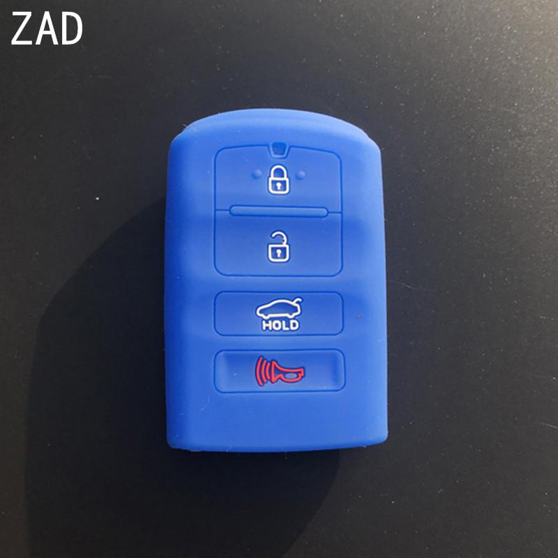 ZAD silicone rubber car key case cover shell skin holder protector for KIA Cadenza New K7 2013 2014 2015 2016 4 buttons key set