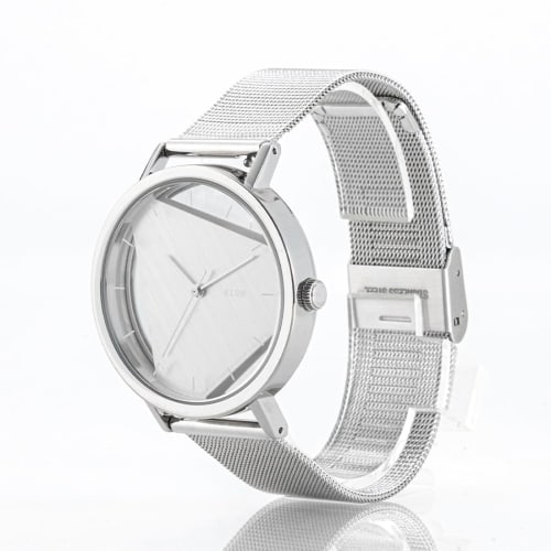 Klon INVISIBLE UNIVERSAL SHAPES Triangle 38mm (BLACK X SILVER) Skeleton Watch for Men and Women, Clear, with Interchangeable Straps.