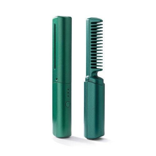 Portable Wireless Electric Hair Comb Straightener Two-in-One Curling Iron Negative Ion Non-Damaging Ceramic Plate Anti-Damage