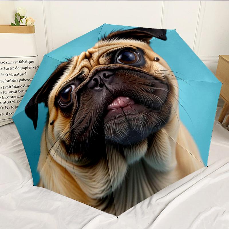 Pug Dreams Under Stars 8-Frame for Travel, camping, Casual Lightweight Portable Umbrella, Essential for every family Holidays Birthday Gift