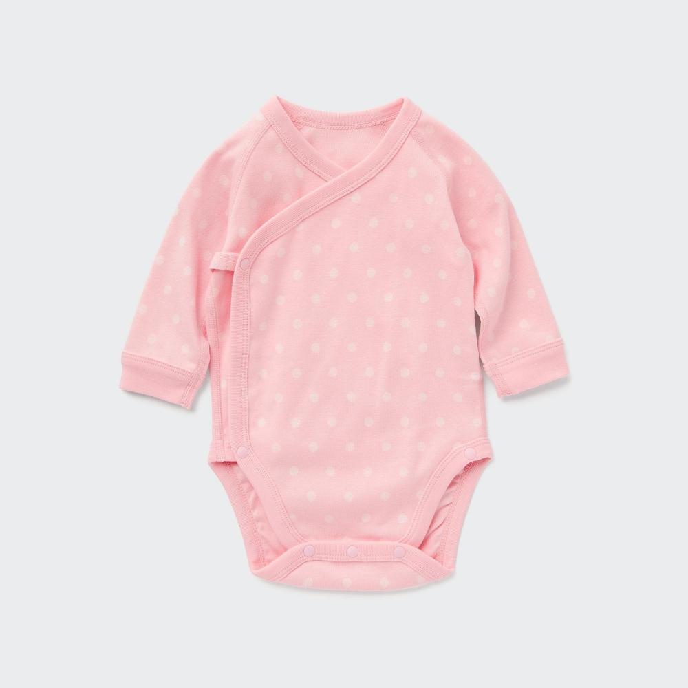 

UNIQLO JAPAN Боди в горошек с длинными рукавами и открытым передом