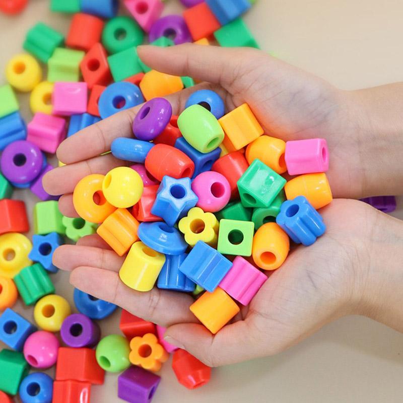 50Pcs Threading Beads For Toddlers Educational Montessori Occupational Therapy Sensory Toys Fine Motor Skills Activities