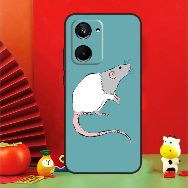 Cute Cartoon Animal Rat For Realme C35 C53 C55 C67 GT Neo 6 GT5 9 10 11 12 Pro Plus C25S C21Y C30 C31 C33 C51 Case