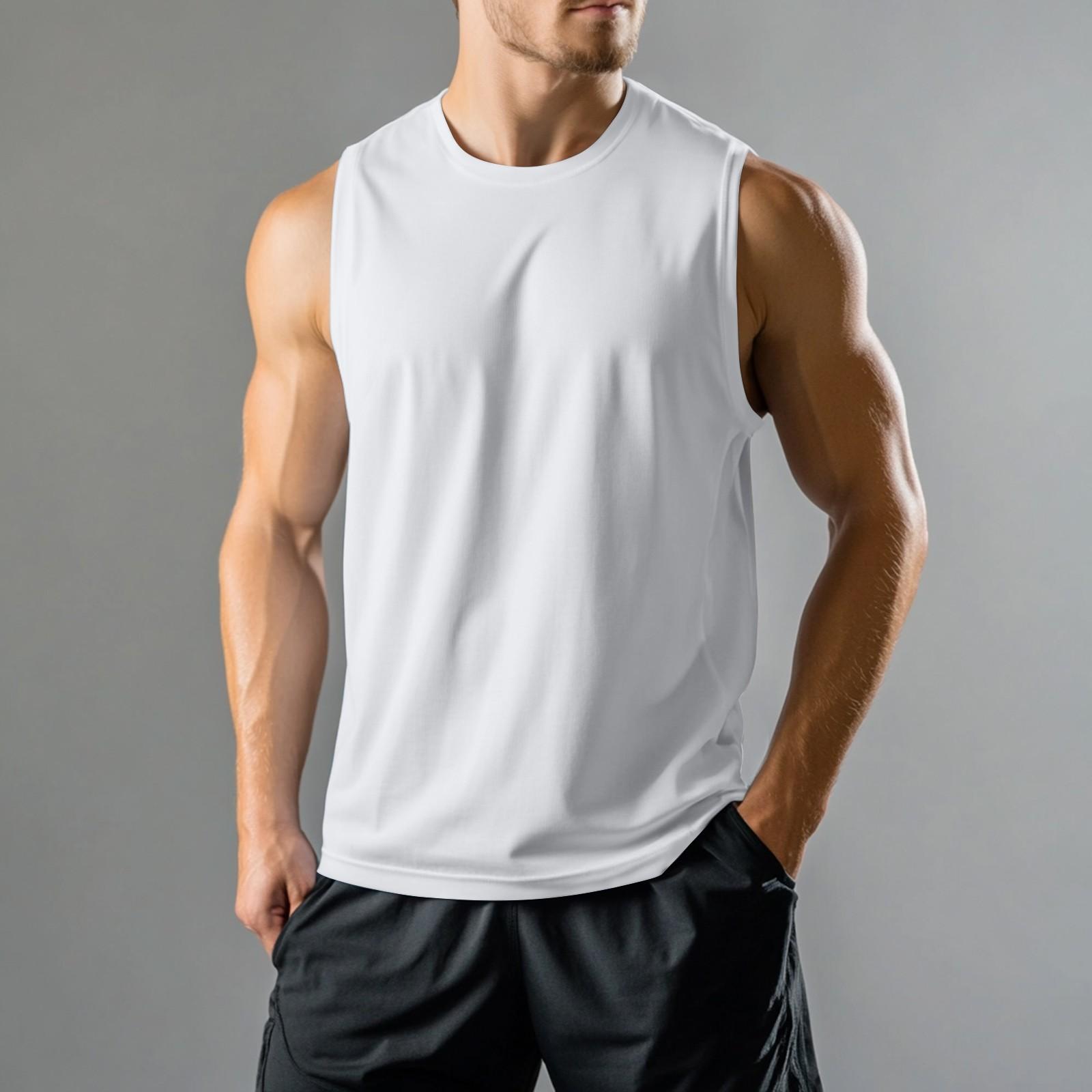 

Мужской спортивный повседневный жилет без рукавов XL белый