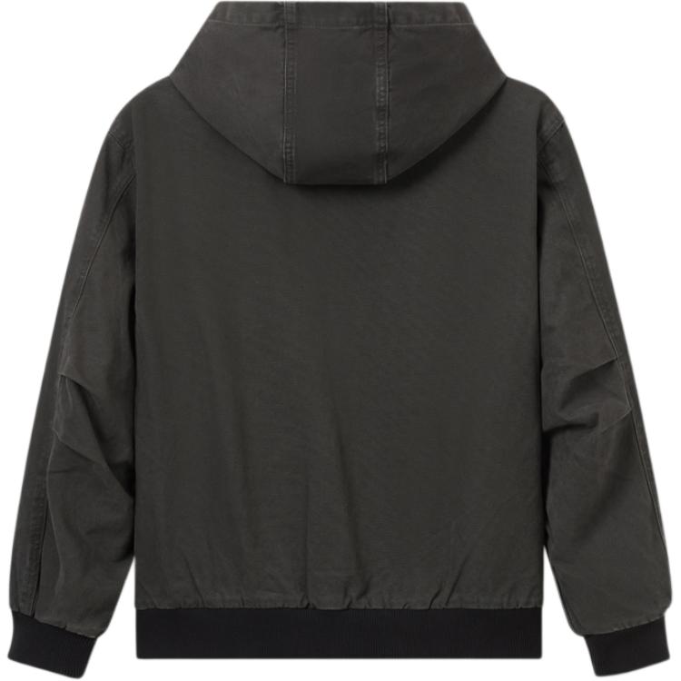 Levis Solid Color Hooded Denim Long Sleeve Jacket Men Jackets Dark-Gray 002I3-0001