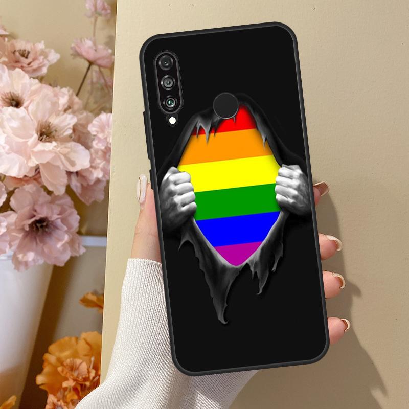 Gay Pride LGBT Rainbow Flag Cover For Huawei P30 Lite P40 P20 P50 Pro Nova 5T P Smart 2019 Case For Honor 50 10i 8X