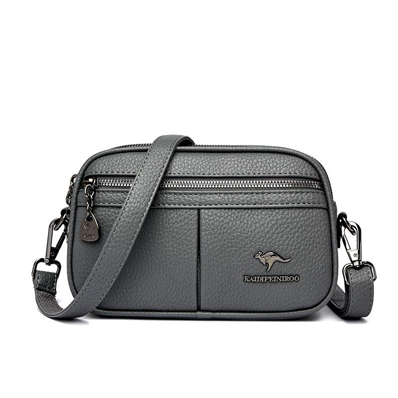 A Fashionable Single-shoulder Bag with Multiple Zippers and A Crossbody Bag for Middle-aged Mothers