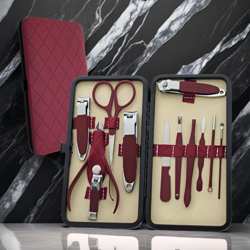 42-Piece Manicure Set: Stainless Steel Nail Clippers, Cuticle Nippers, Eyebrow Razor, Ear Pick, Foot Scraper.