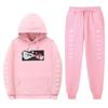 Naruto Kakashi Hooded Fleece Sweatshirt Set Unisex Casual Winter Outfit Long Sleeve Tracksuit