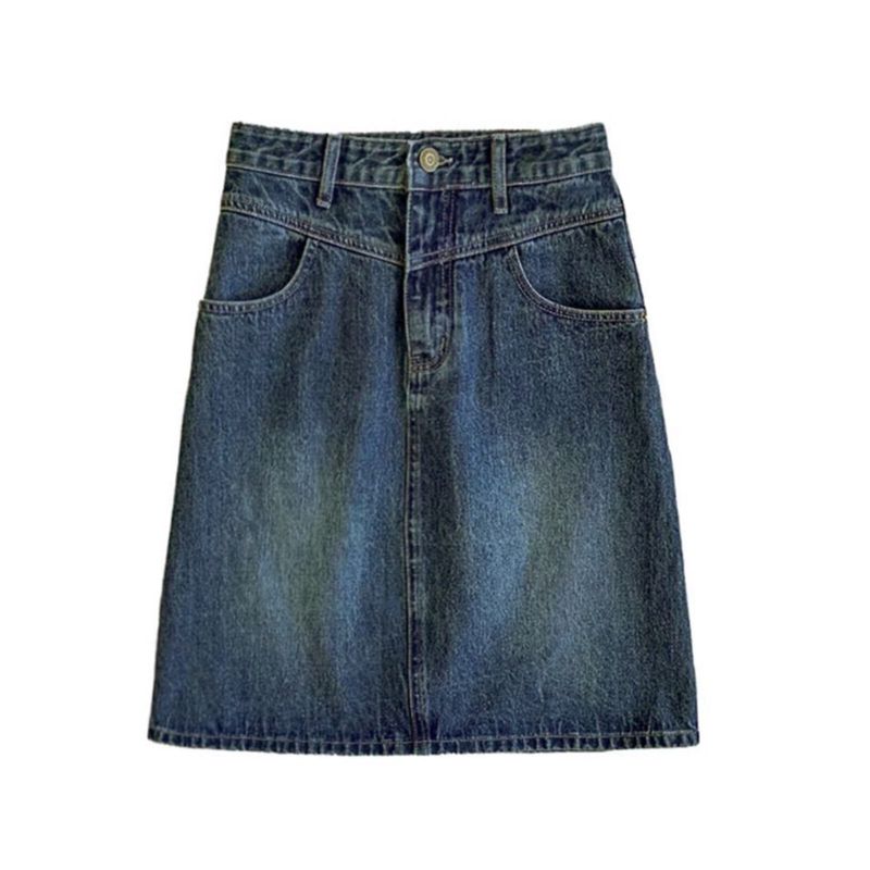 Early Summer Half Length Denim Half-Length Fat Sister Casual Short Skirt