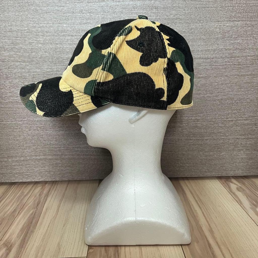 Used A BATHING APE corduroy baseball cap camo camouflage