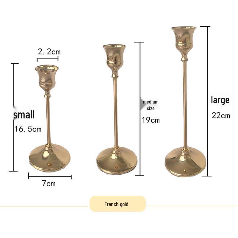 Creative Electroplated Iron Art Candlestick - Romantic Single Head Wedding Table Ornament