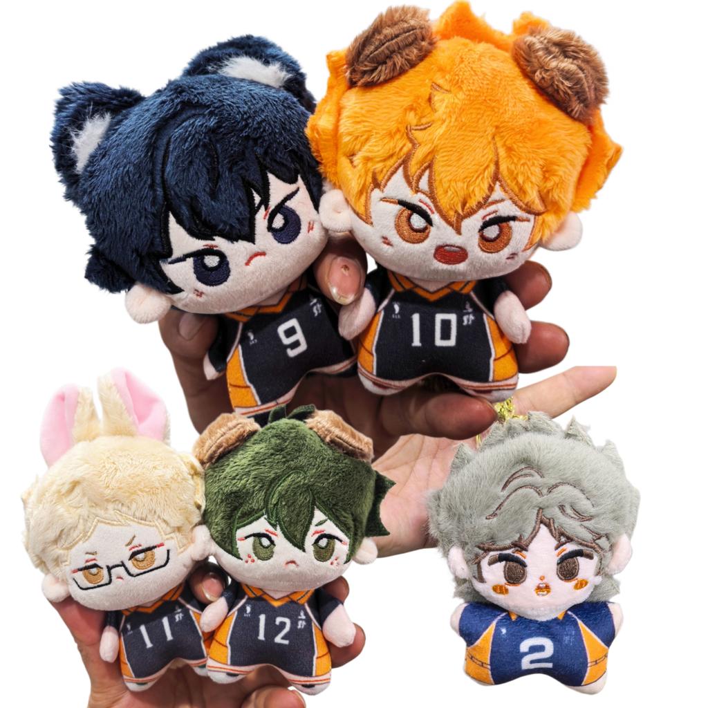 Kawaii New12cm Haikyuu Plush Toy Hinata Shoyo Keychain Tobio Kageyama Yu Nishinoya Bag Pendant Volleyball!! Stuffed Doll Gift
