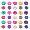 100pcs/lot Colored Button Wooden Beads Big Hole Flat Round Spacer Beads For Jewelry Making DIY Bracelet Necklace Accessories