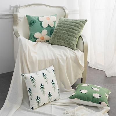 Funda de almohada con estampado Digital para sofá, funda de almohada moderna y sencilla de 45x45cm, color verde, sin núcleo de almohada