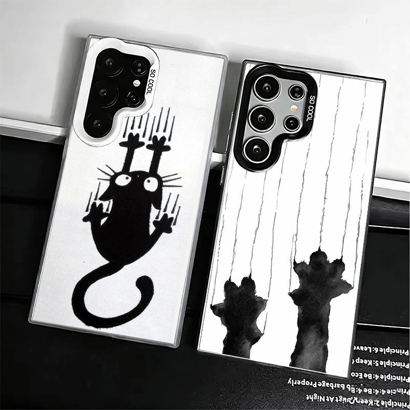 Cat Footprint Funny Scratch Paw Cute Shockproof Phone Case for Samsung Galaxy S26 Edge S25 Ultra S24 FE S23 Plus S21 Cover Anti