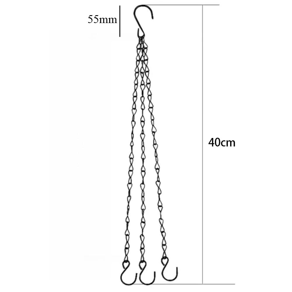 40 cm Imitation Rattan Hängekorb Blumentopf Kette mit 3 Haken Becken Hydrokulturpflanzen Pflanzenwachstumsbecken Hausgarten Dekor