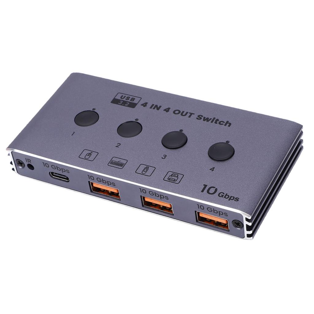 4X4 USB 3.2 Switch 10Gbps High Speed Type C USB A Switch Selector for Keyboard Mouse Printer Scanner EU Plug