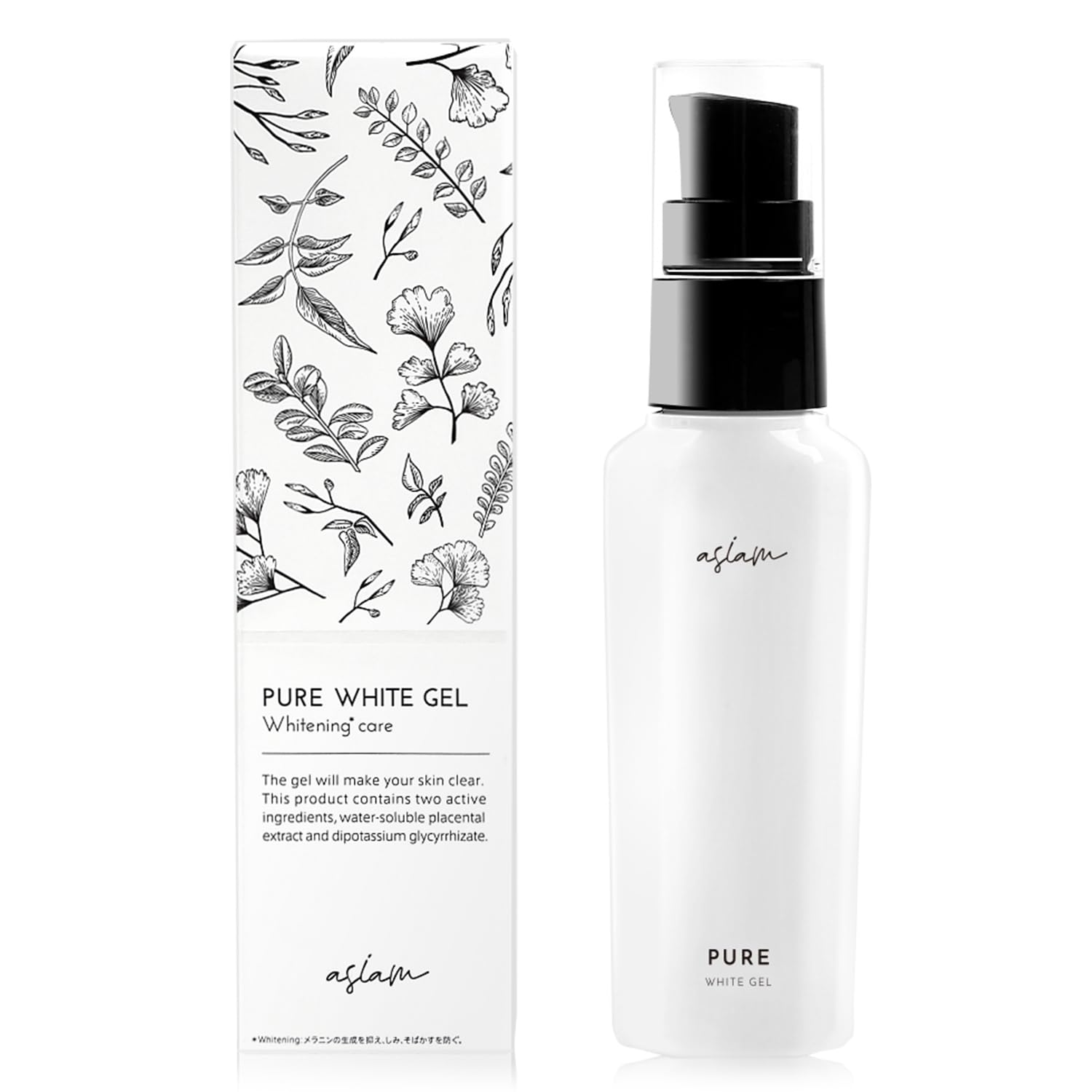 

asiam Pure White Gel 50 г, для чувствительной кожи с акне, квазилекарство [отбеливание, увлажнение, уход, без добавок, для кожи, гель «все в одном»]