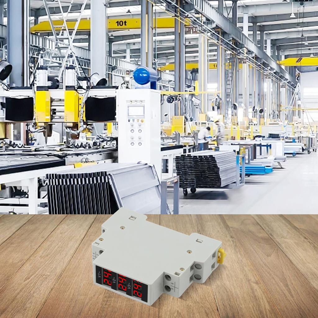 1pc BV-3R Three-phase Digital Voltmeter Din Rail Modular Voltage Meter AC80-500V 1VA For Electrical Cabinets Easy Installation