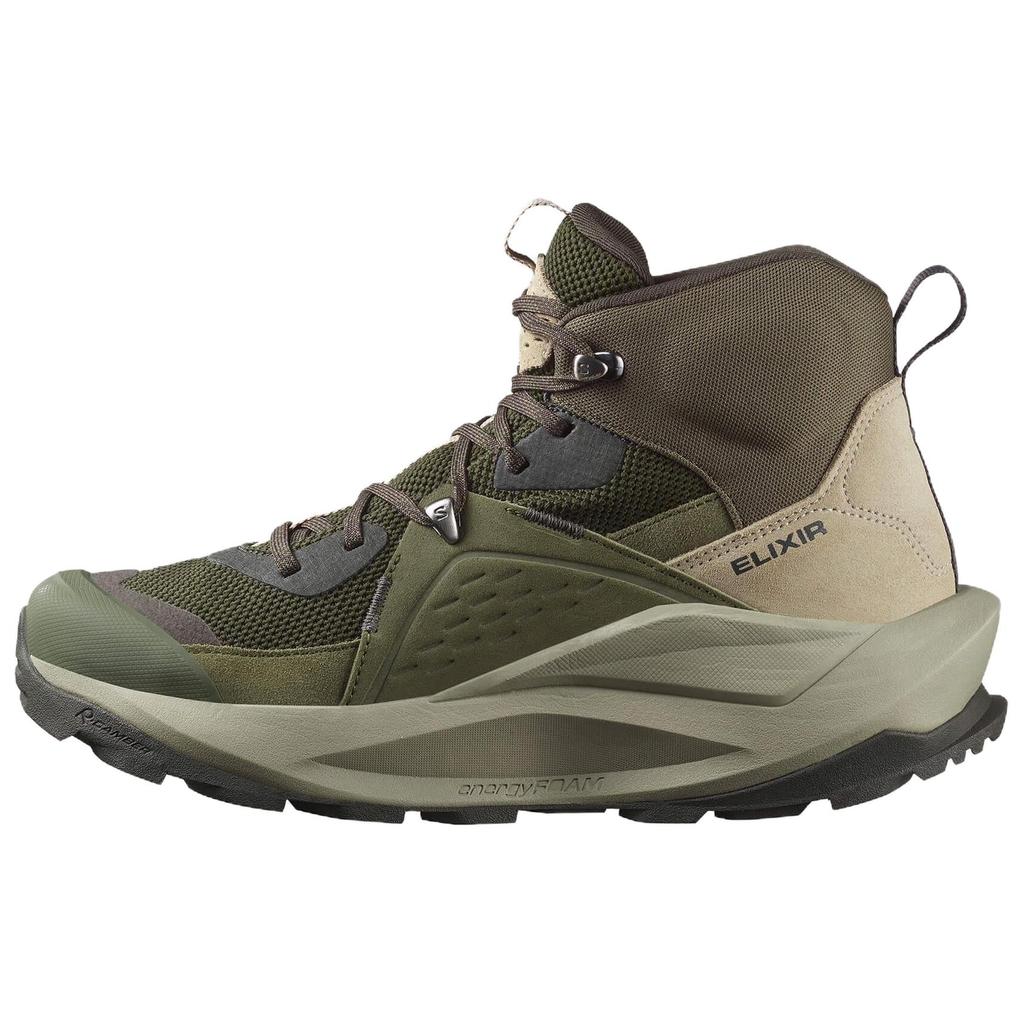 SALOMON Elixir Durable Slip Resistant Comfortable Durable Short Boots Men Boots Dark-Green L47697800