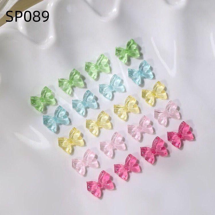 3D Jelly Bow Nail Art Decorations - Transparent and Versatile