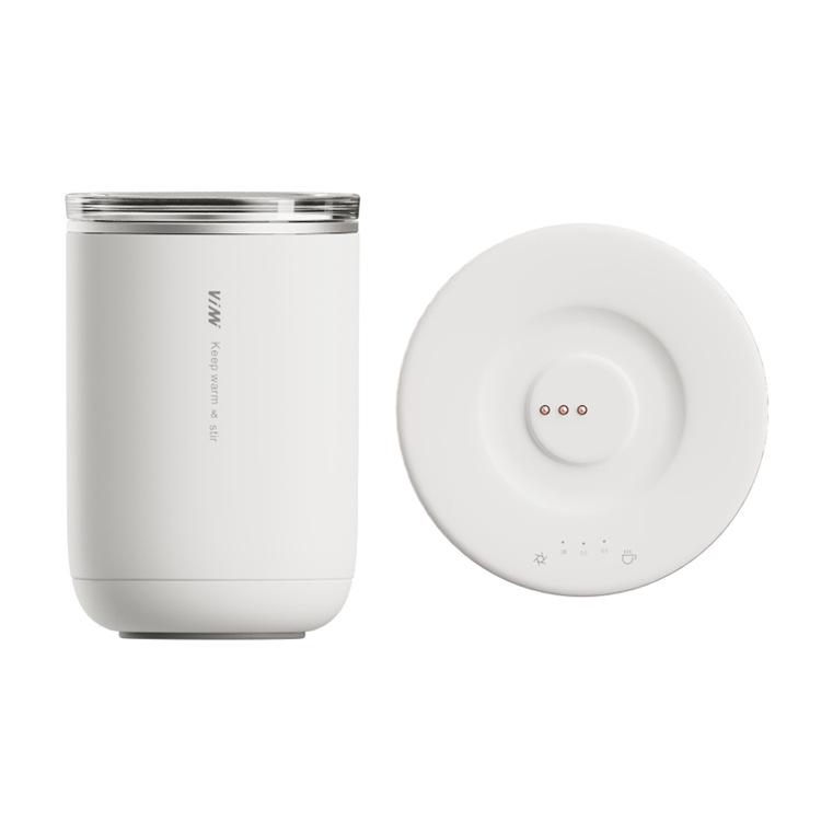 Tazza Riscaldante Magnetica Auto-Mescolante 2-in-1 in Acciaio Inossidabile con Controllo Intelligente della Temperatura e Design a Doppia Parete