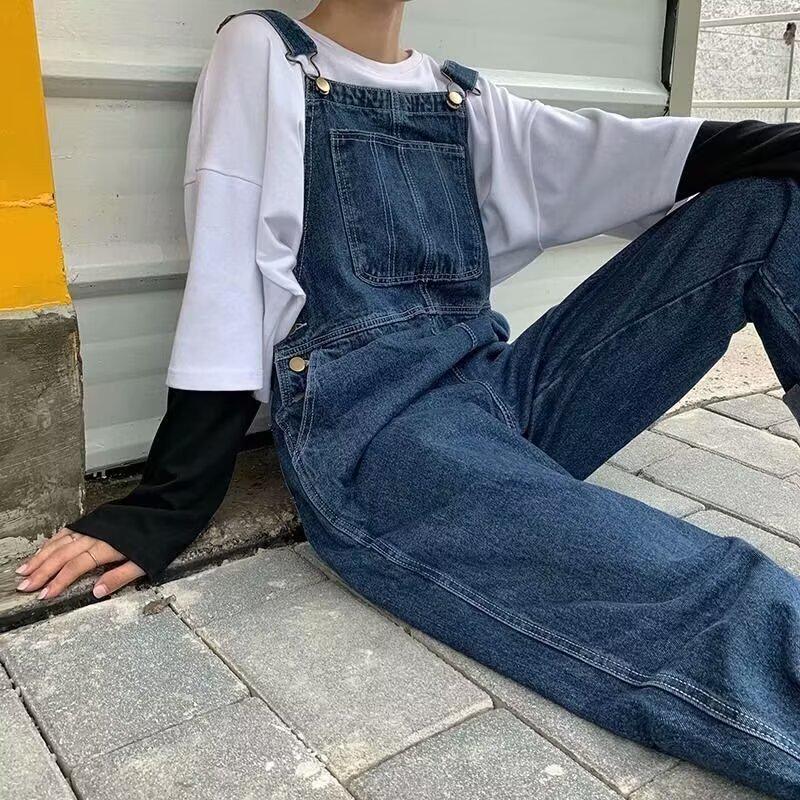 

Unisex Retro Denim Overalls - Spring/Summer 2025 High-End Oversized Trendy Workwear Jumpsuit XL: Height 155-165CM (121-131 lbs)