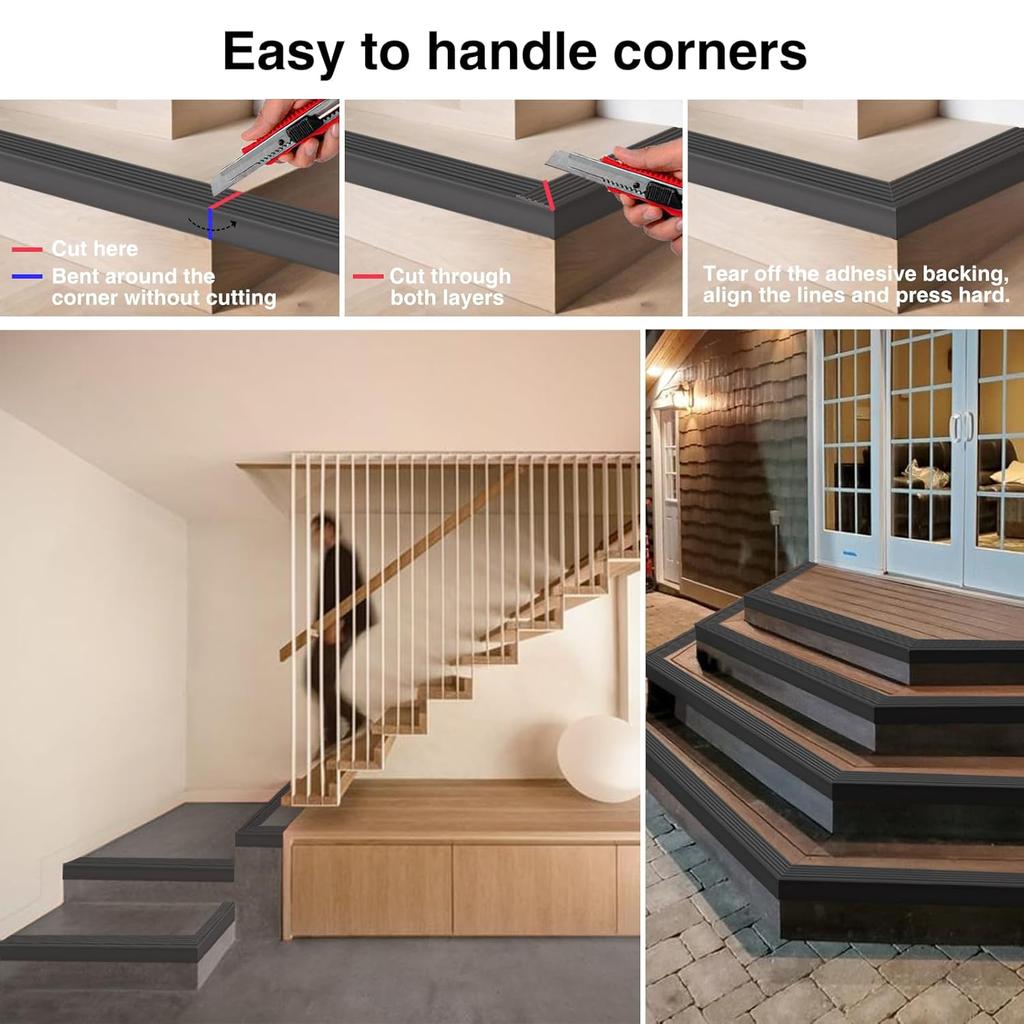 1pc 1m/39.37inch Staircase Edge Protector, Self-adhesive Anti Slip Staircase Step,  Easy To Install for Both Outdoor